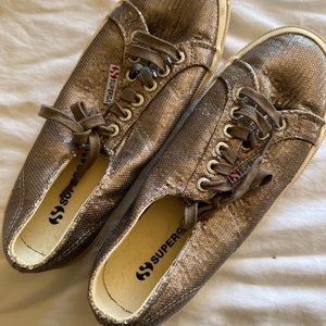 Bronze Gold Superga Tennis Shoes